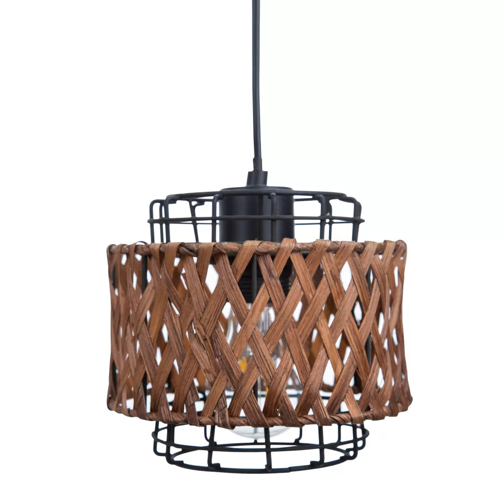 Nino TOBI Pendant Wire Screen with Bamboo Braid
