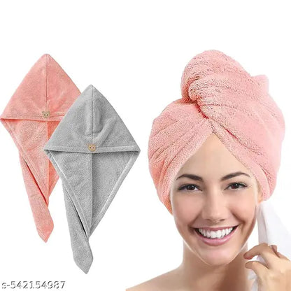 Hair Drying Cap Towel Wrap - 100% Cotton