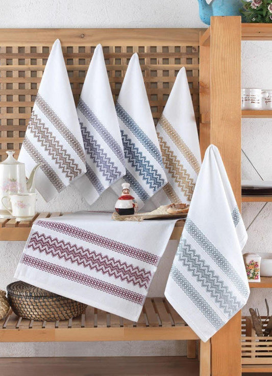 6 pcs set of kitchen towels pure cotton fabric