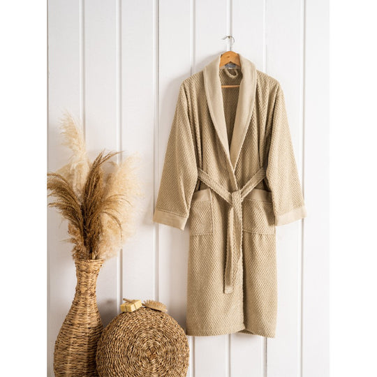 Plaid Vintage Unisex Bathrobe - Oxford Tan