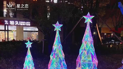 Colorful Rainbow Lighted Up LED Christmas Tree