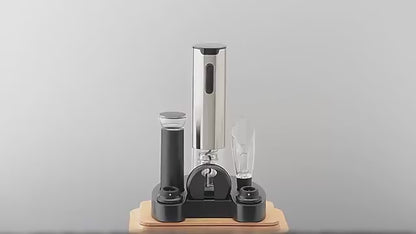 Rechargeable Stainless Electric Wine Opener Set