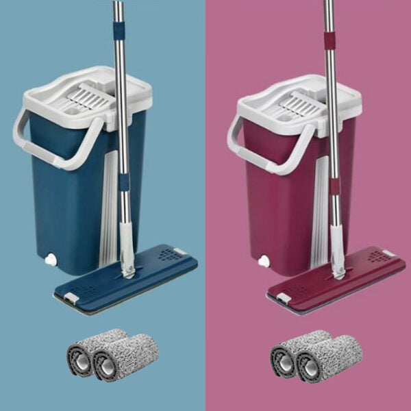 Free Hand Washing Magic Automatic Spin Mop+2 Washable Microfiber Pads