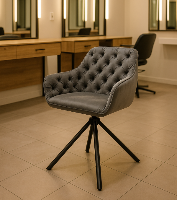 CLAIRE ARMCHAIR VELVET GREY/GOLD