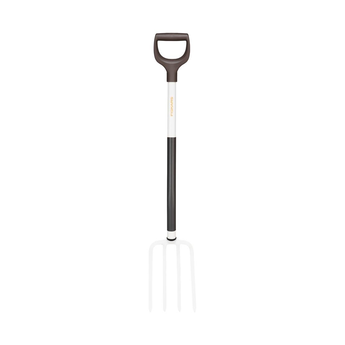 Curved Light Gardening White Fork by Fiskars