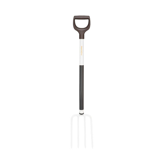 Curved Light Gardening White Fork by Fiskars
