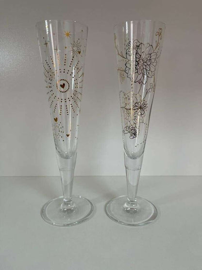 Ritzenhoff Champus Champagne Glass Set NIGHT SPARKLE and DAY SPARKLE by Kömer & Kupitz