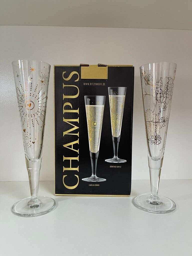 Ritzenhoff Champus Champagne Glass Set NIGHT SPARKLE and DAY SPARKLE by Kömer & Kupitz