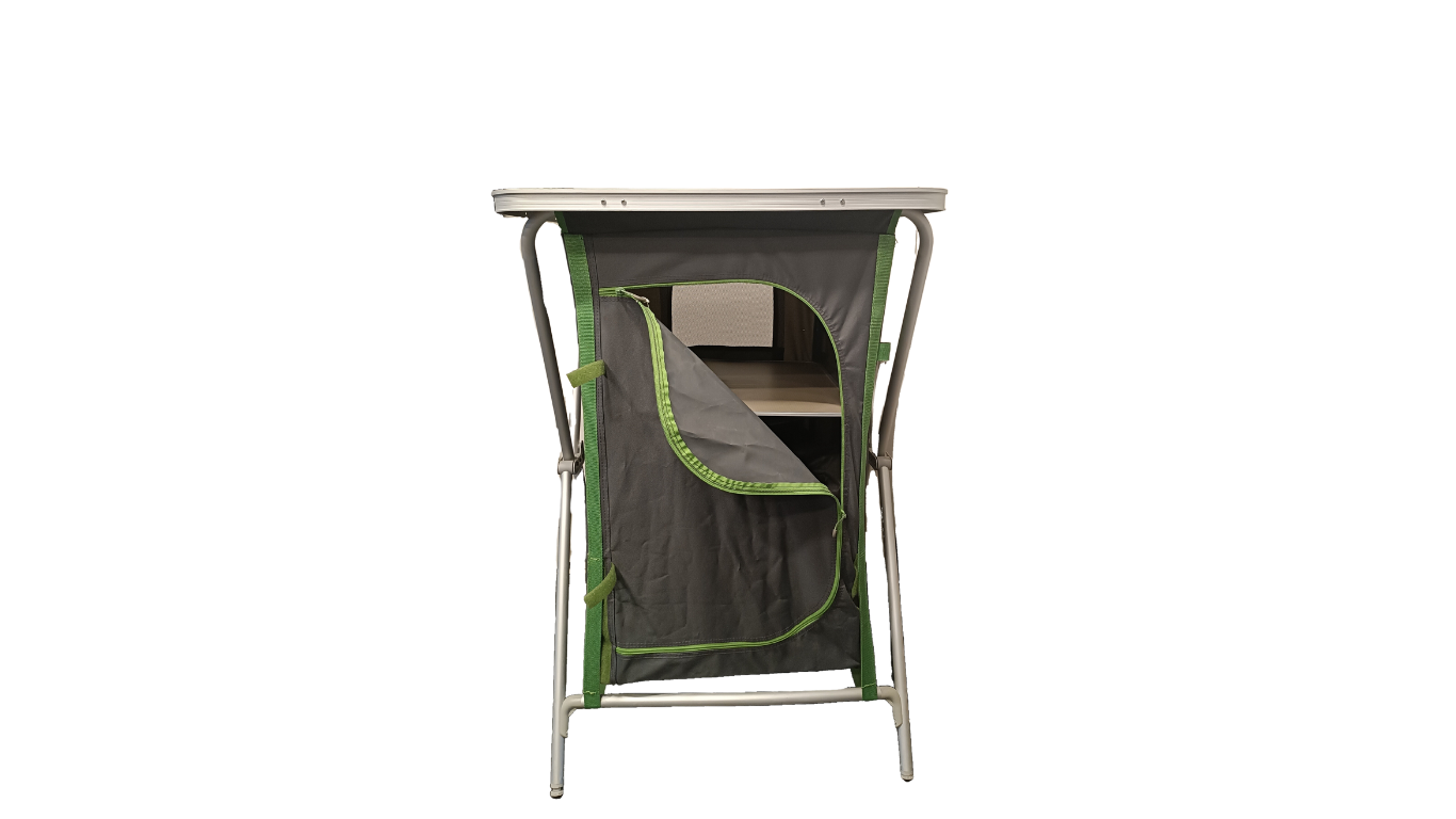 Camping shelf with interion space for optimal storage by Crivit