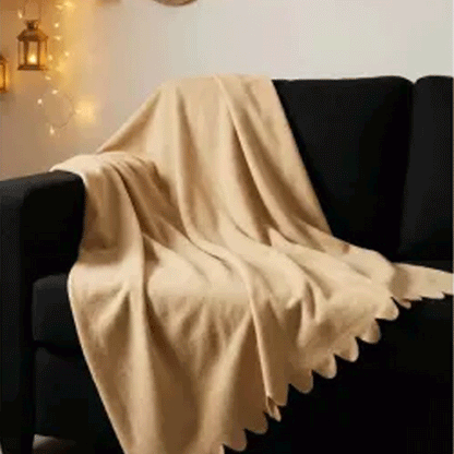 Pulsiva German-Made Light Brown Soft Fleece Blanket