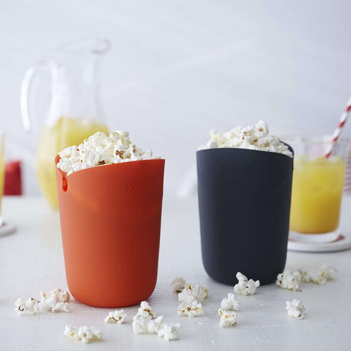 M-Cuisine Portion Popcorn Maker – Orange/Grey Set of 2 By Joseph Joseph