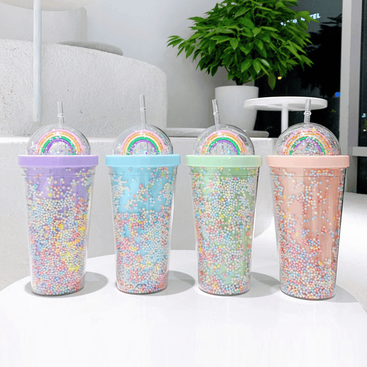 Twinkle Bubble Bliss: Eco-Friendly Kids' Straw Cup 0.5ML