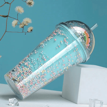 Twinkle Bubble Bliss: Eco-Friendly Kids' Straw Cup 0.5ML