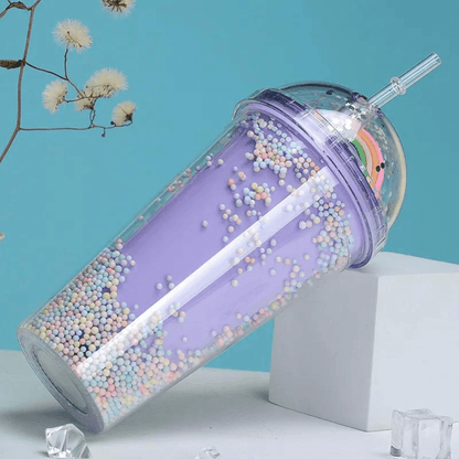 Twinkle Bubble Bliss: Eco-Friendly Kids' Straw Cup 0.5ML