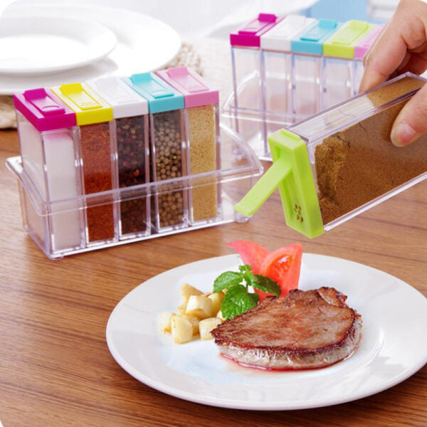 Transparent Plastic Seasoning Six-piece Set