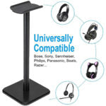 Headphone Stand Headset Holder with Aluminum Supporting Bar Flexible Headrest