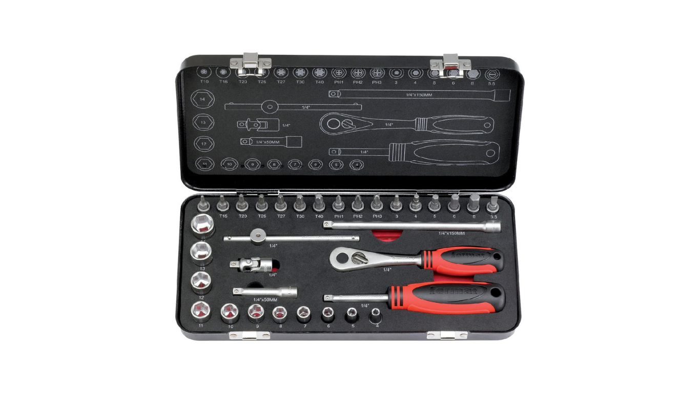Socket set 1/4" 33 pieces for TORX by Format Germany