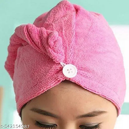 Hair Drying Cap Towel Wrap - 100% Cotton